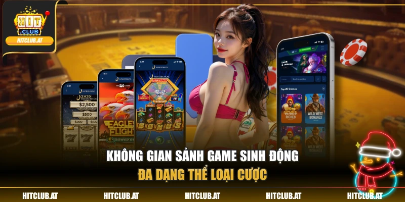 Không gian sảnh game sinh động, đa dạng thể loại cược